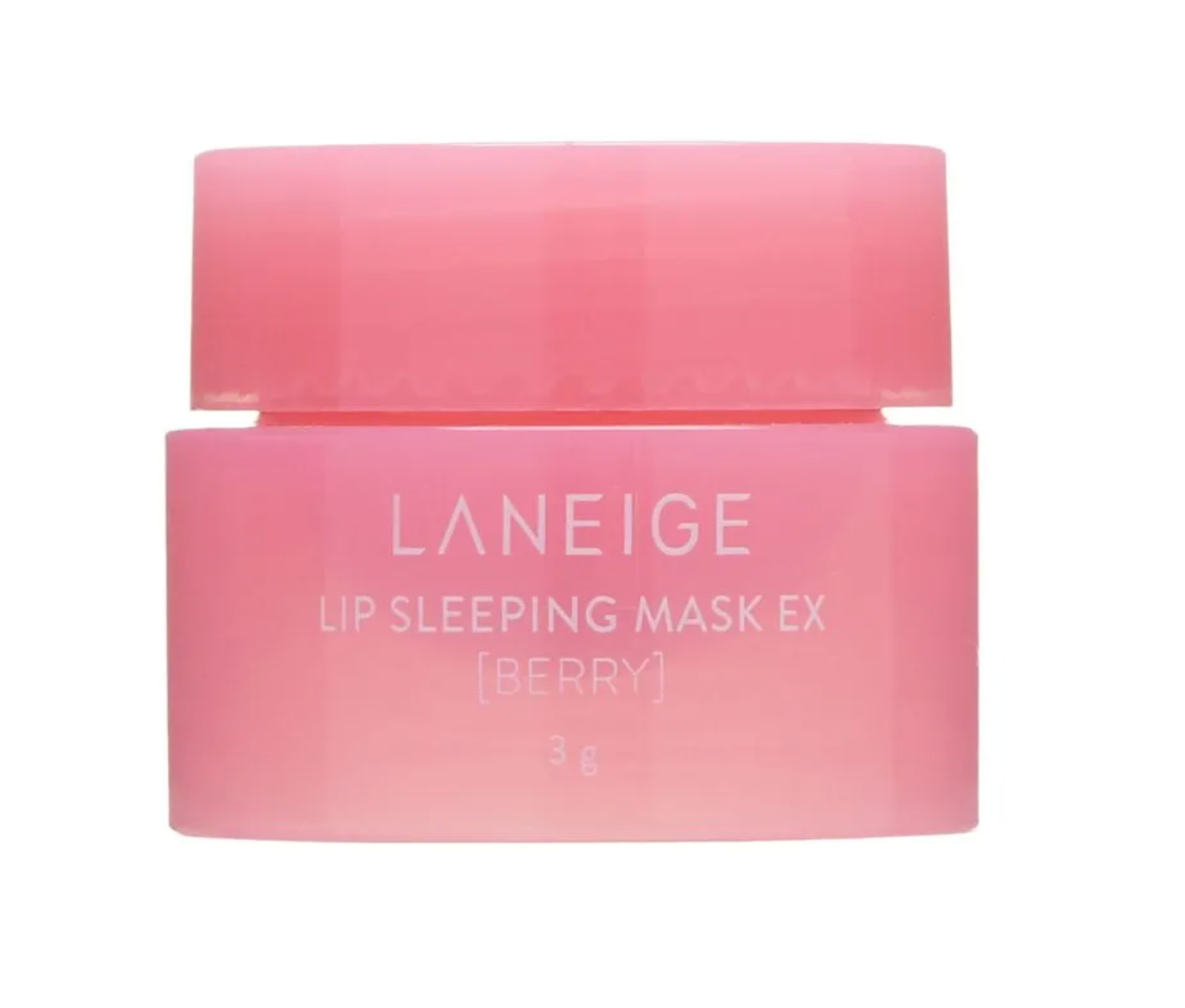  Laneige Lip Sleeping Mask EX (Berry) for overnight lip hydration. Pink container