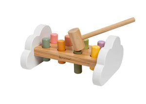 wooden baby toy with hammer included