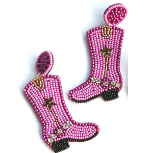 Cowgirl Earrings - Pink