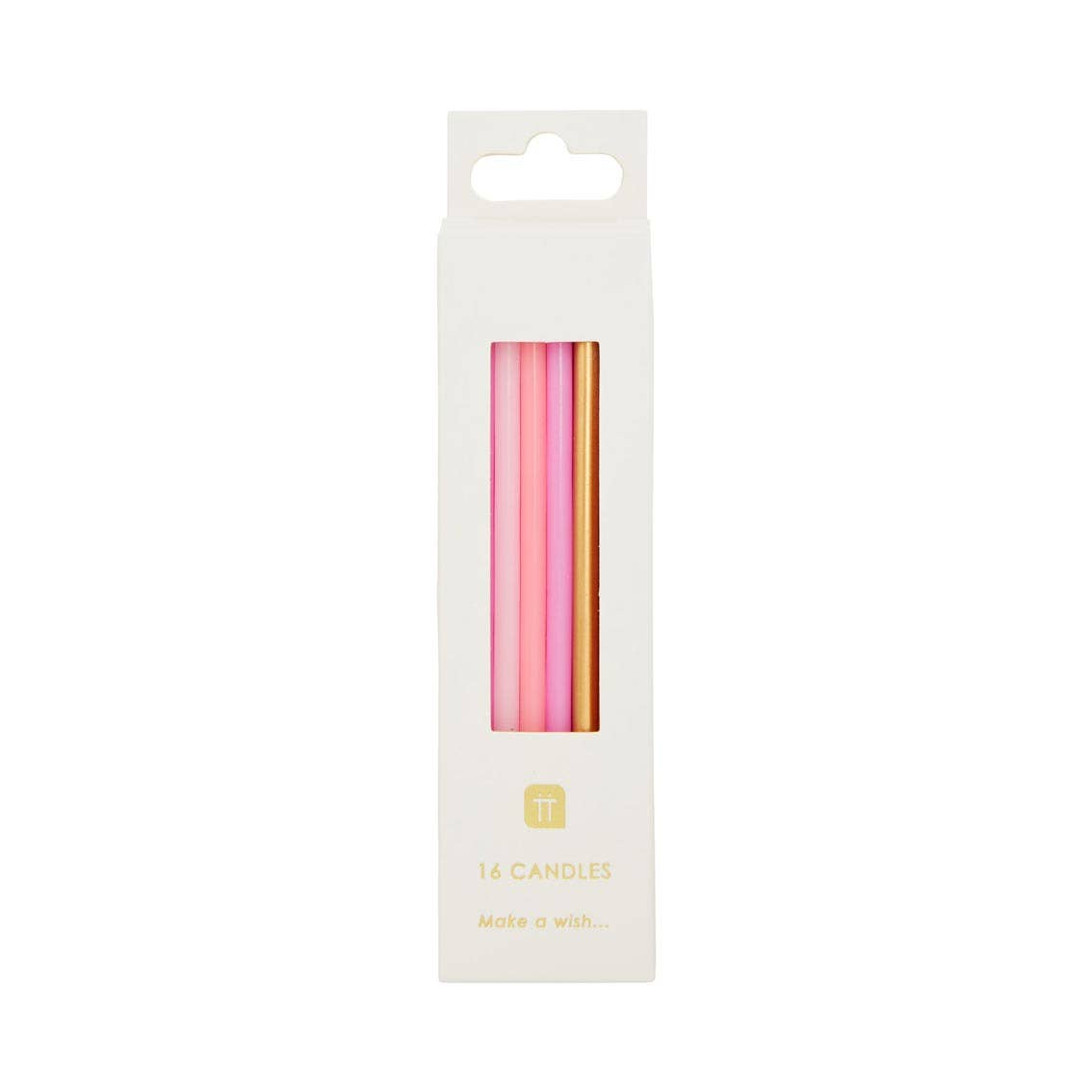 Candles - Rose, Pink, Gold, 16 pack