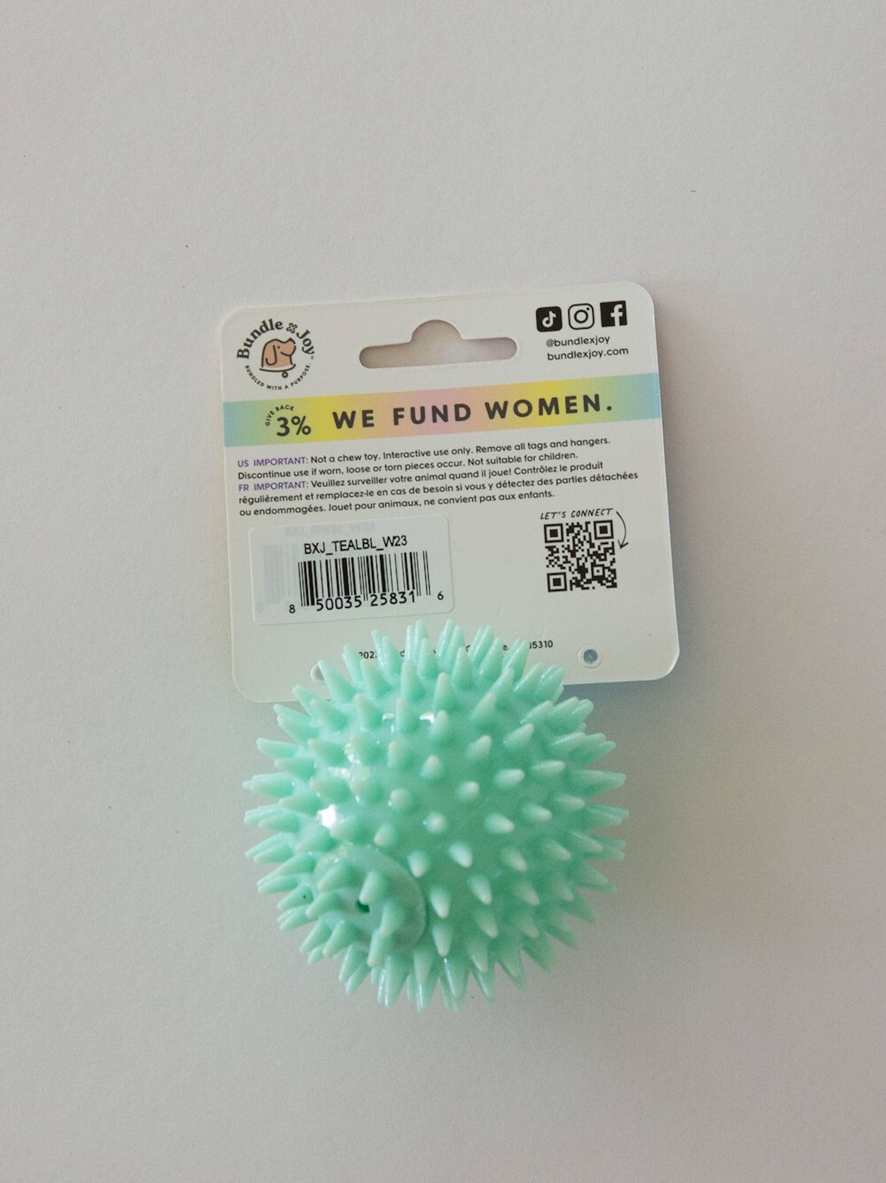 Spike Ball Dog Toy: Teal