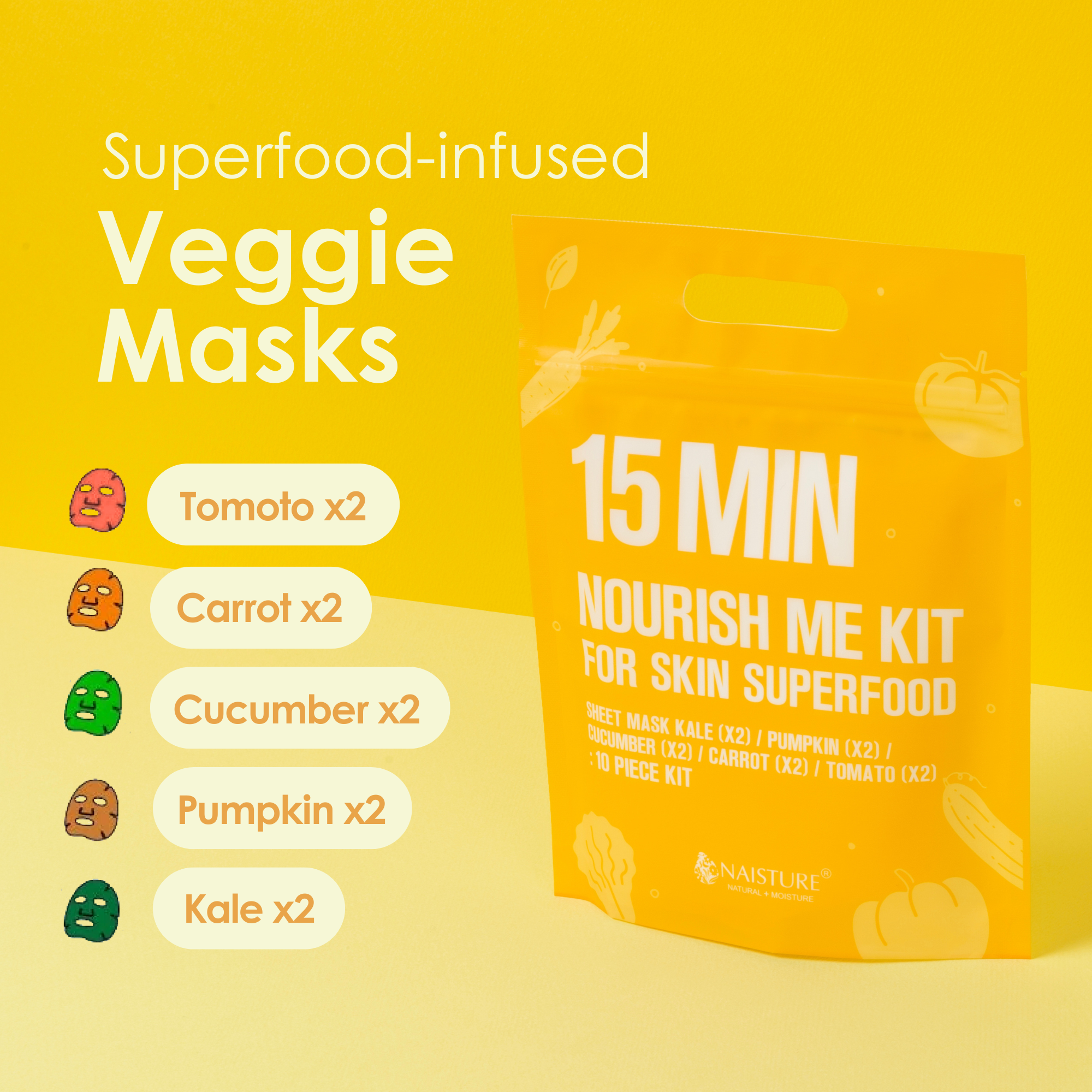 Naisture 15Min Nourish Me Kit for Skin Care &Beauty (10pack)
