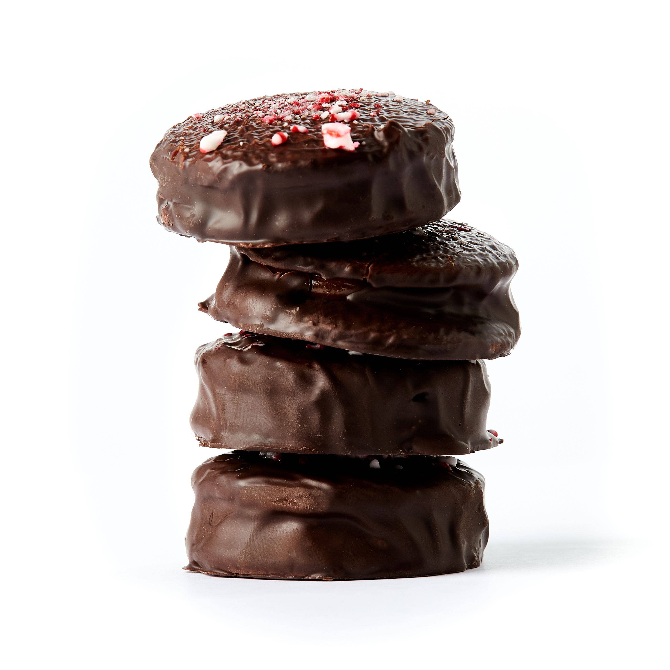 Peppermint dark chocolate alfajores