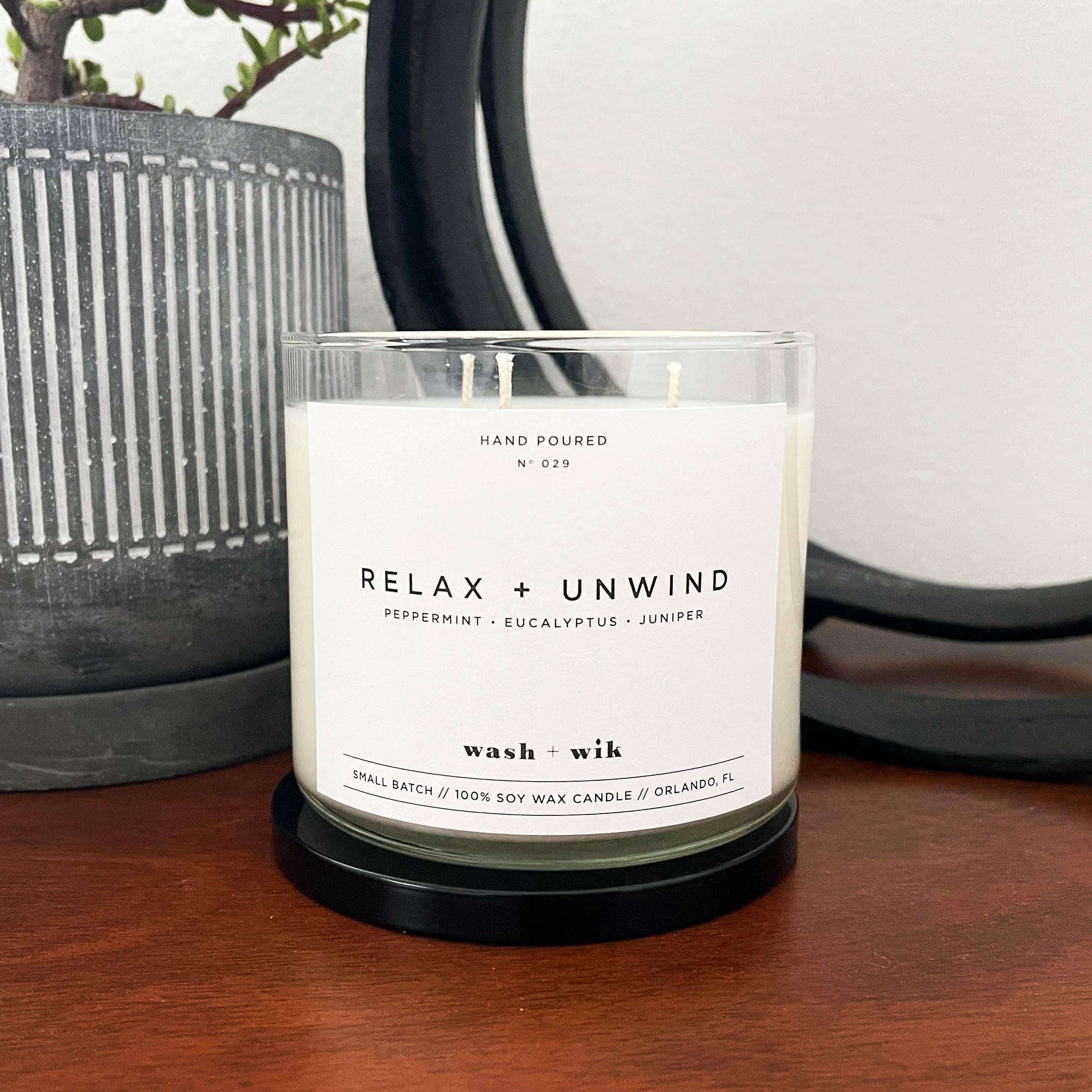 Relax and Unwind Soy Wax Candle | Eucalyptus - 3 Wick