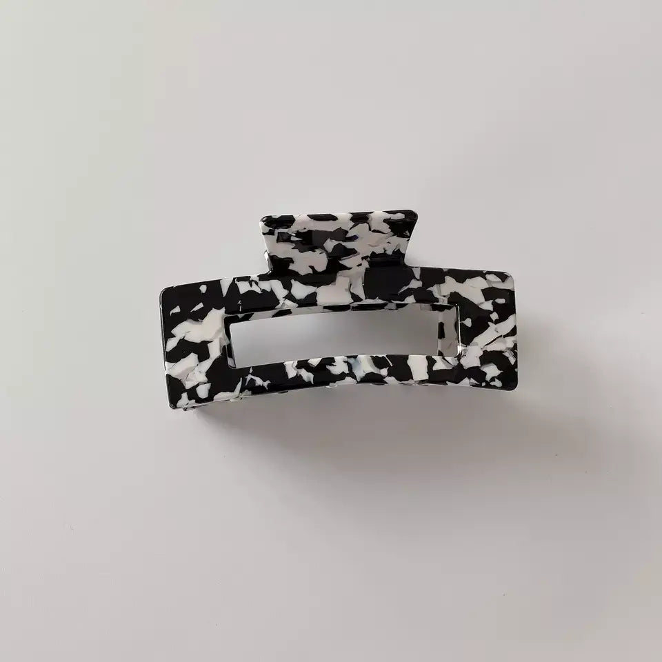 Hair Claw Clip | Black & White spot