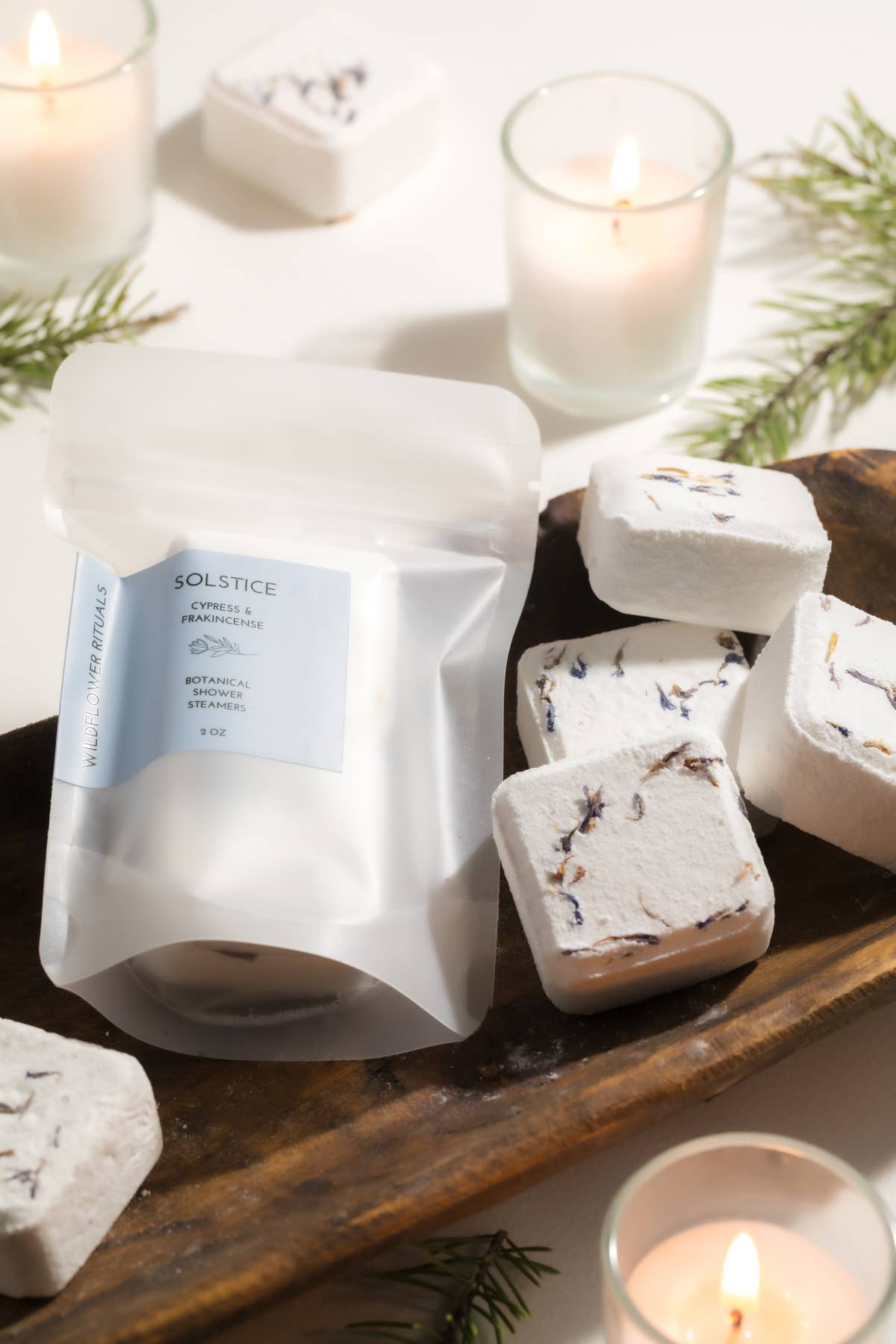 Solstice Botanical Shower Steamers - Cypress Frankincense