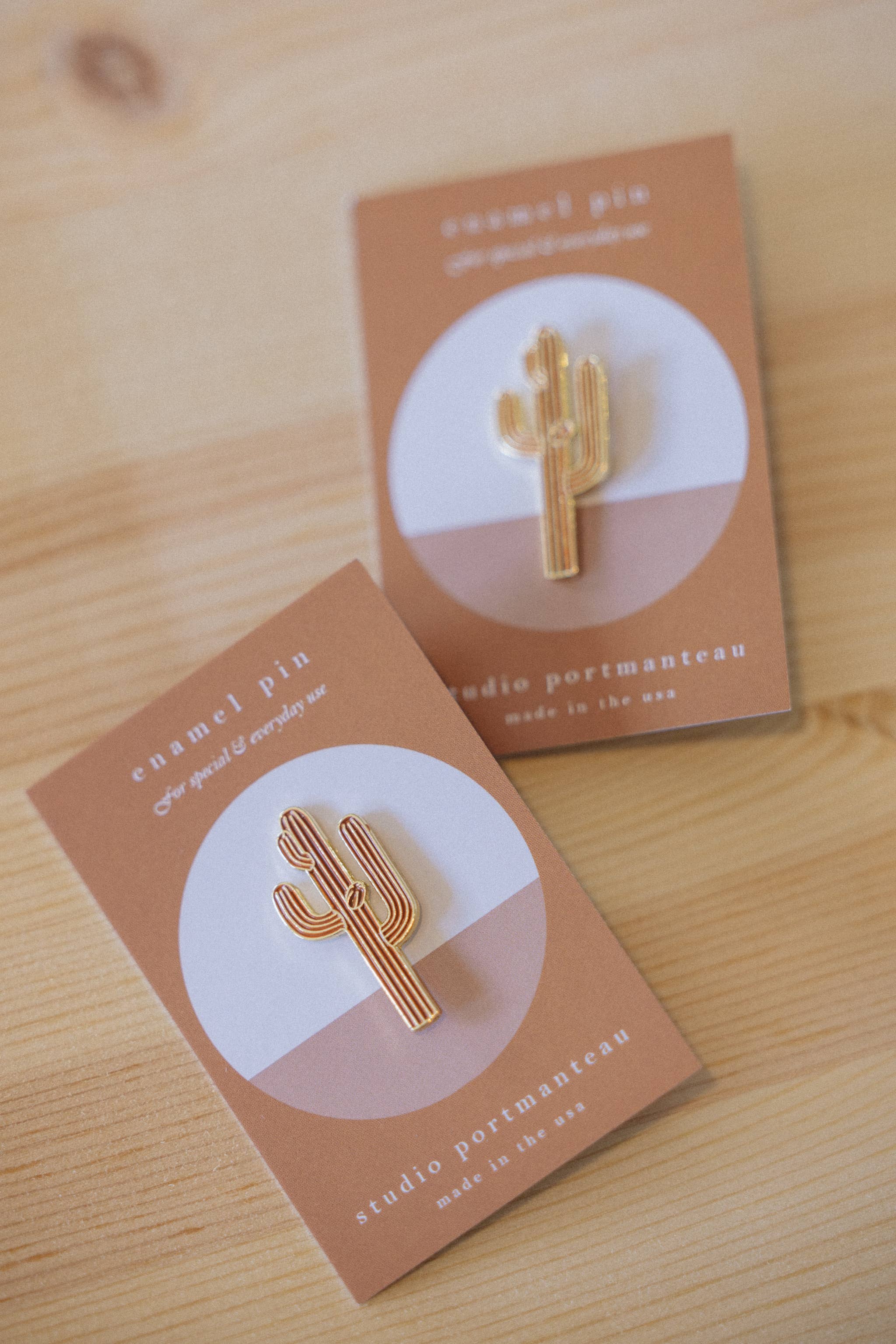 two cactus pins