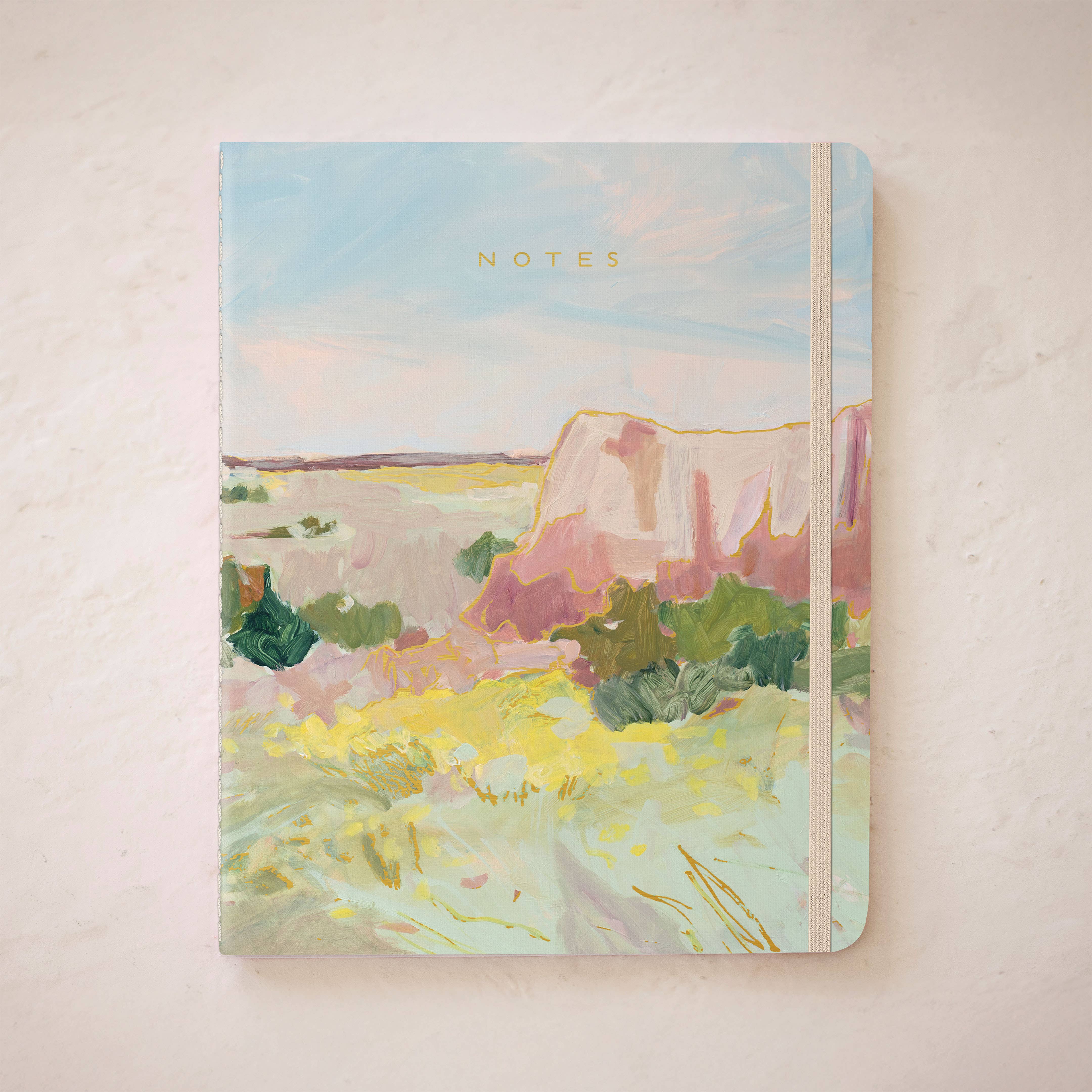 single notebook desert scene