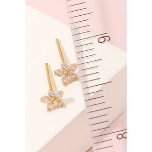 Mini Rhinestone Flower Stud Earrings: PK