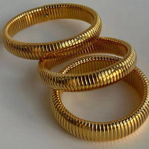 18K Gold Plated Bangle Bracelet: 12mm