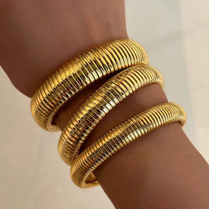 18K Gold Plated Bangle Bracelet: 12mm