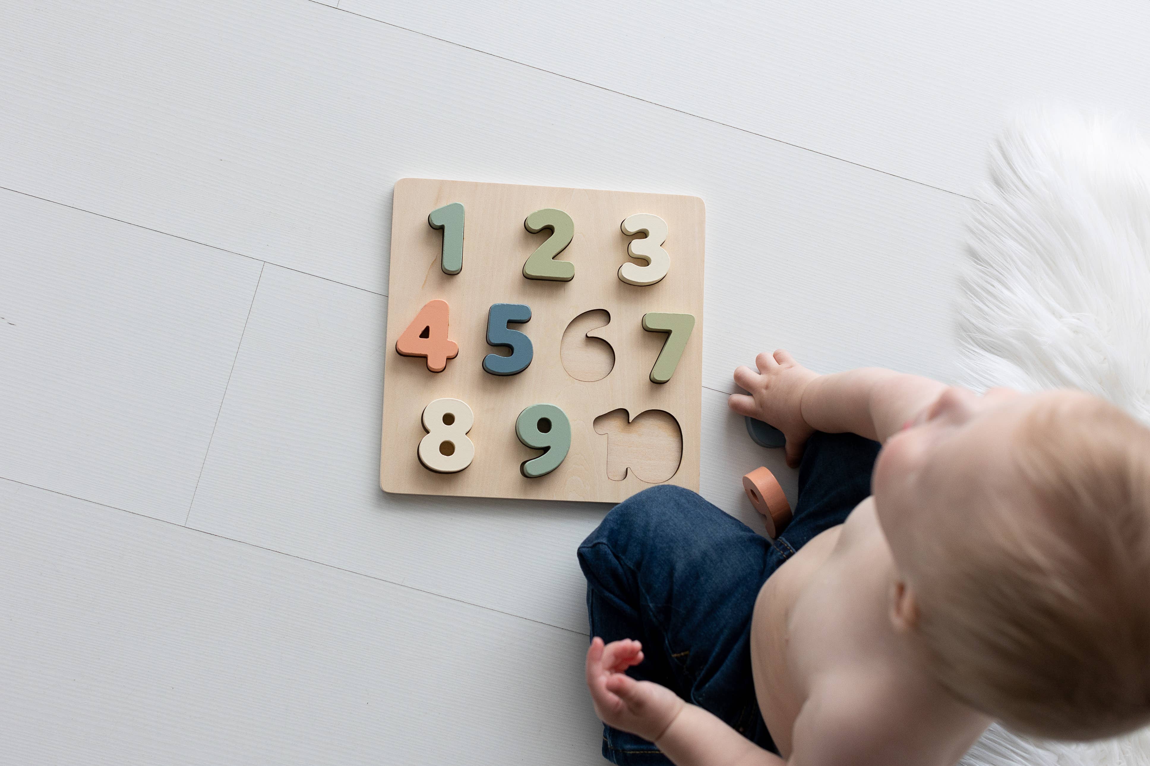 Wooden Numbers Puzzle, Nursery Decor