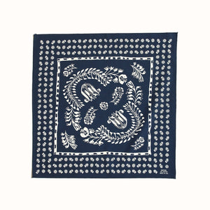 Navy Floral Bandana