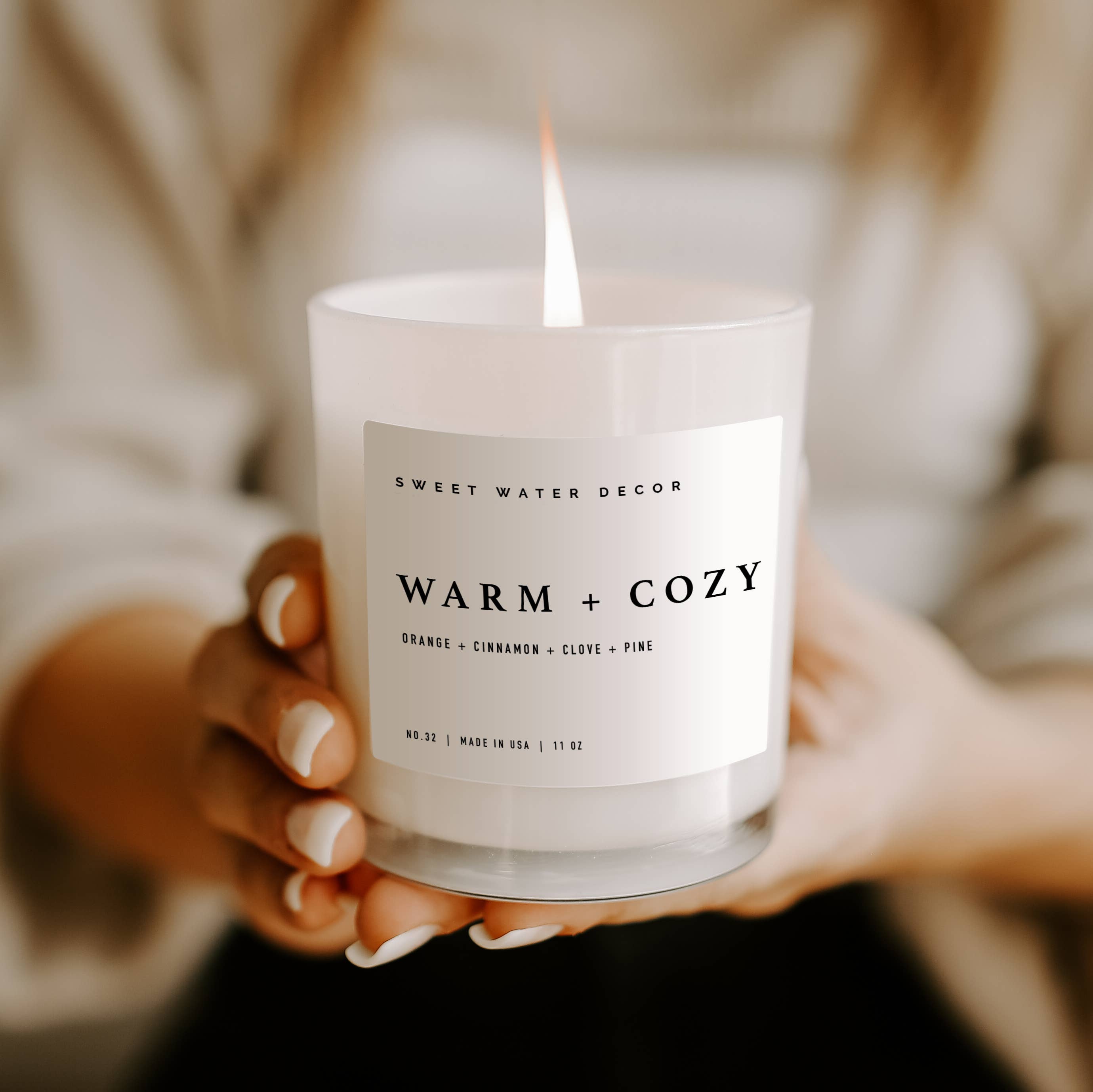 Warm and Cozy 11 oz Soy Candle- Christmas Home Decor & Gifts