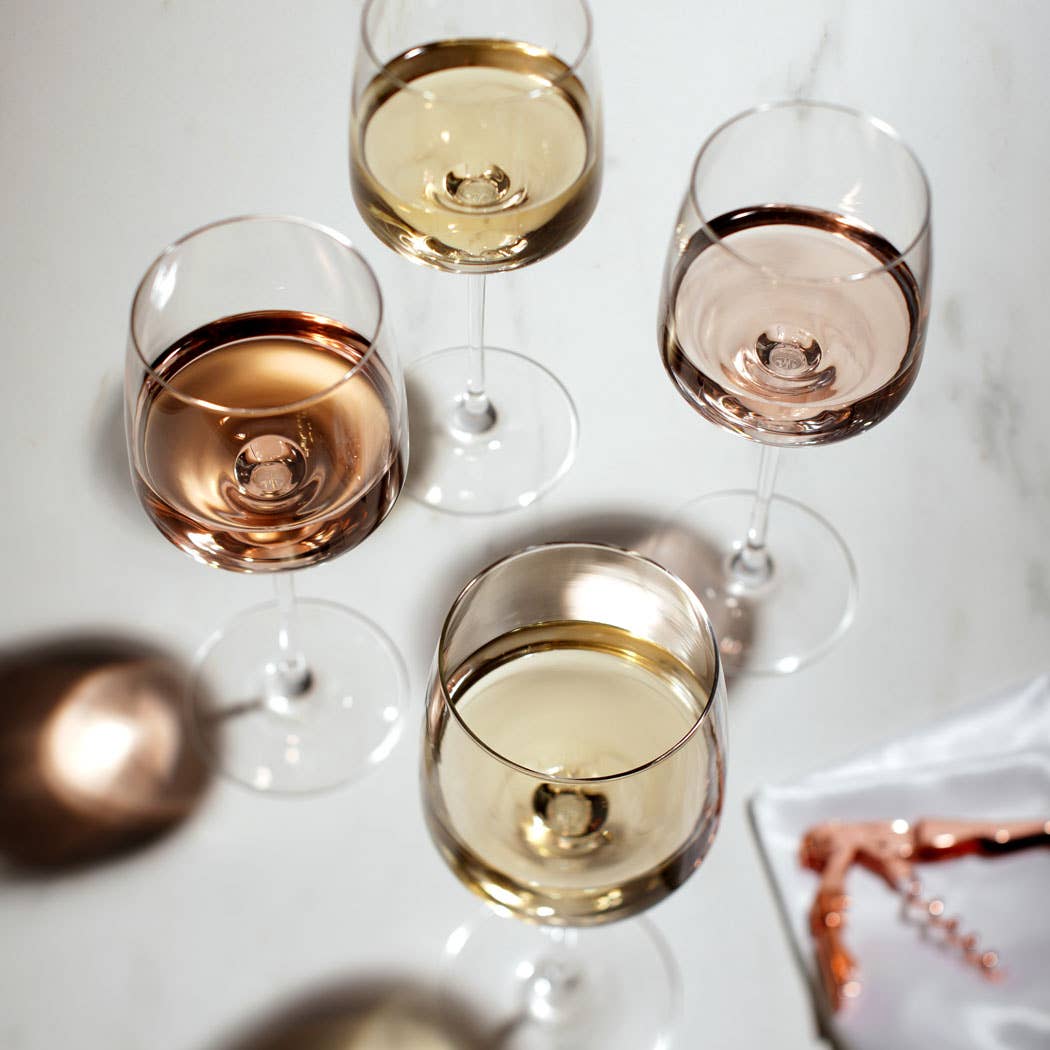 chardonnay glasses with wine