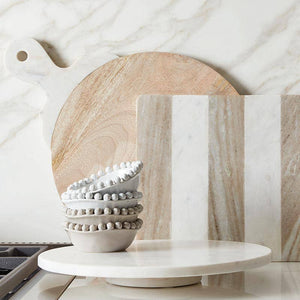 White and beige  Ceramic Beaded Bowl 