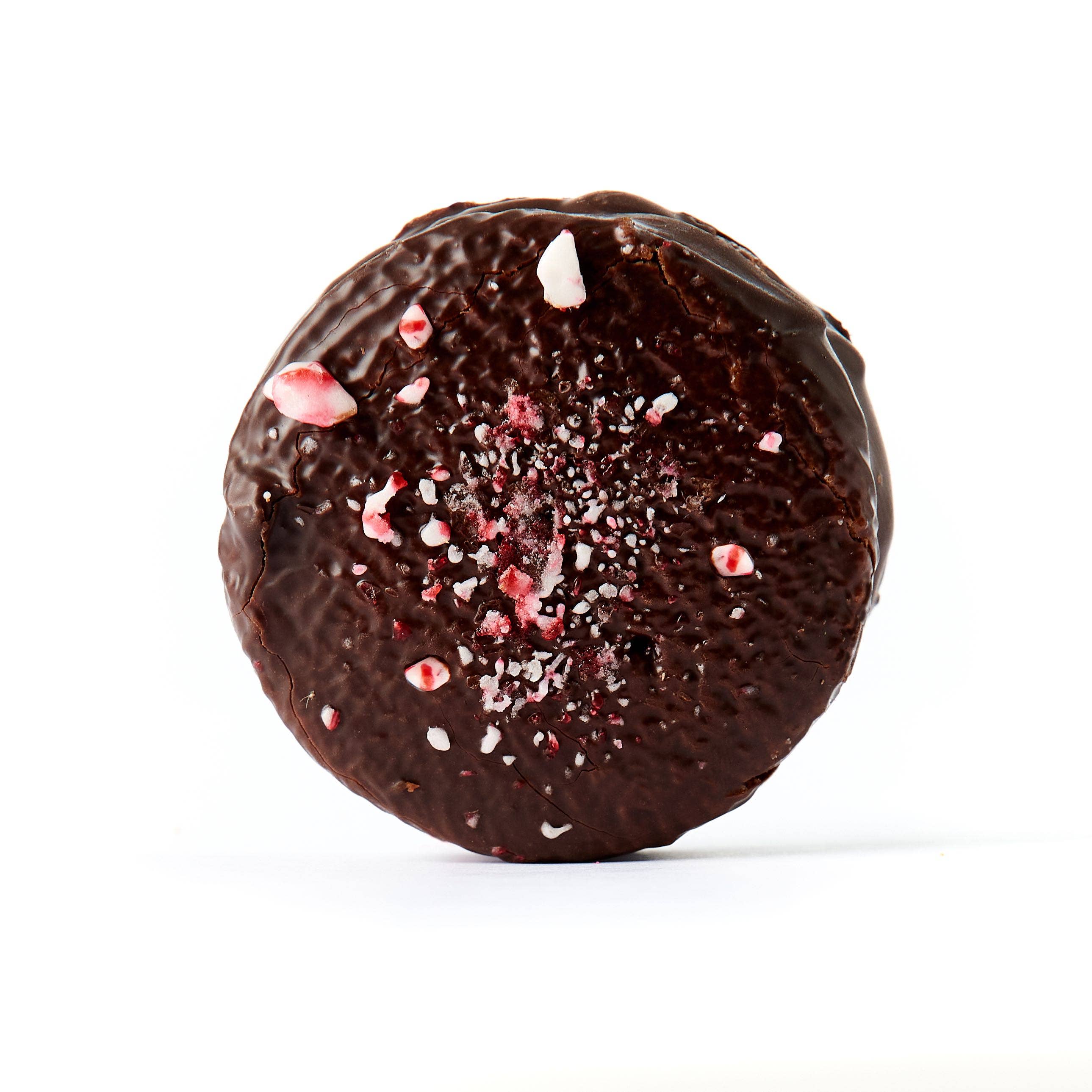 Peppermint dark chocolate alfajores