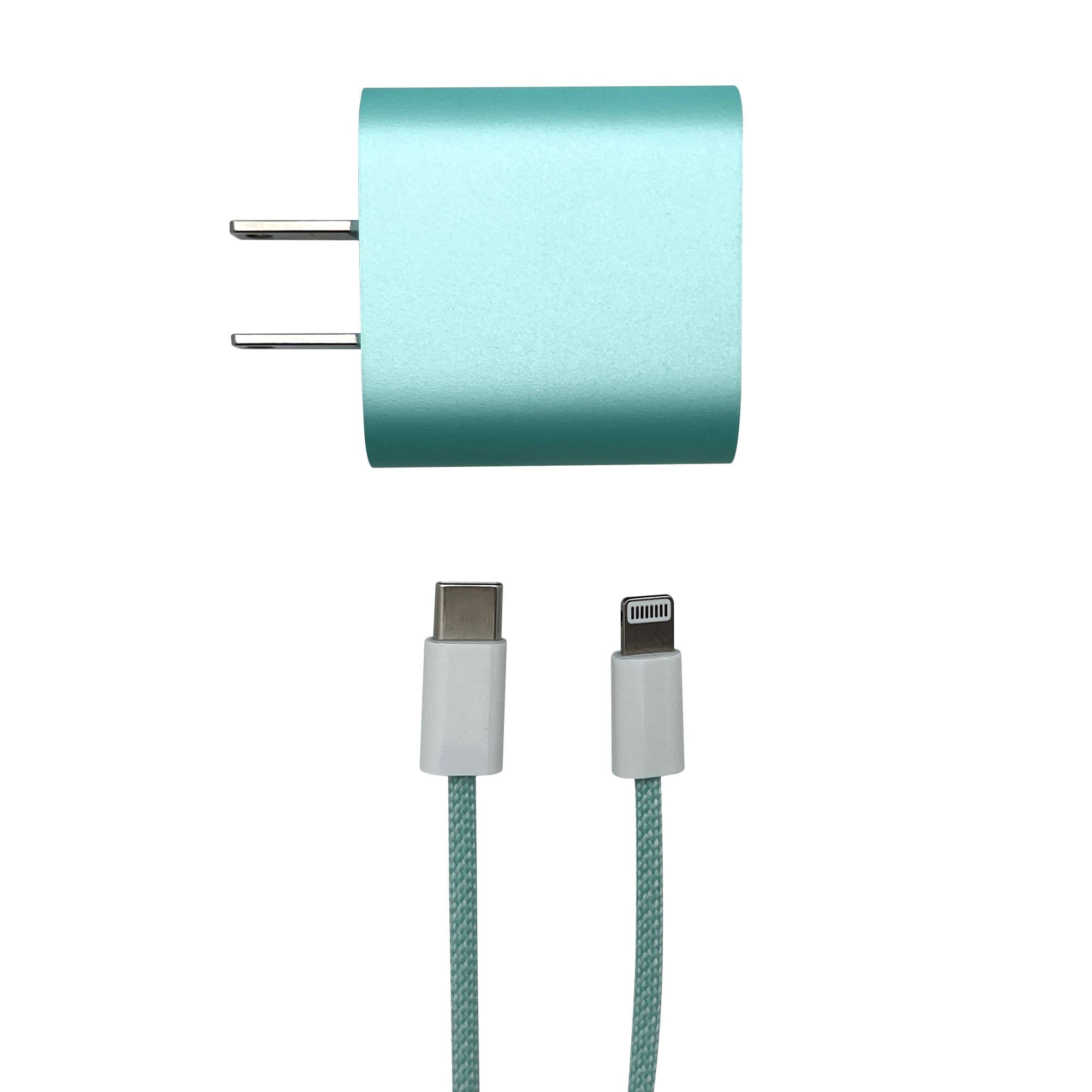 FAST 20W 3.3ft Lightening to USB-C Charger Set: Mint