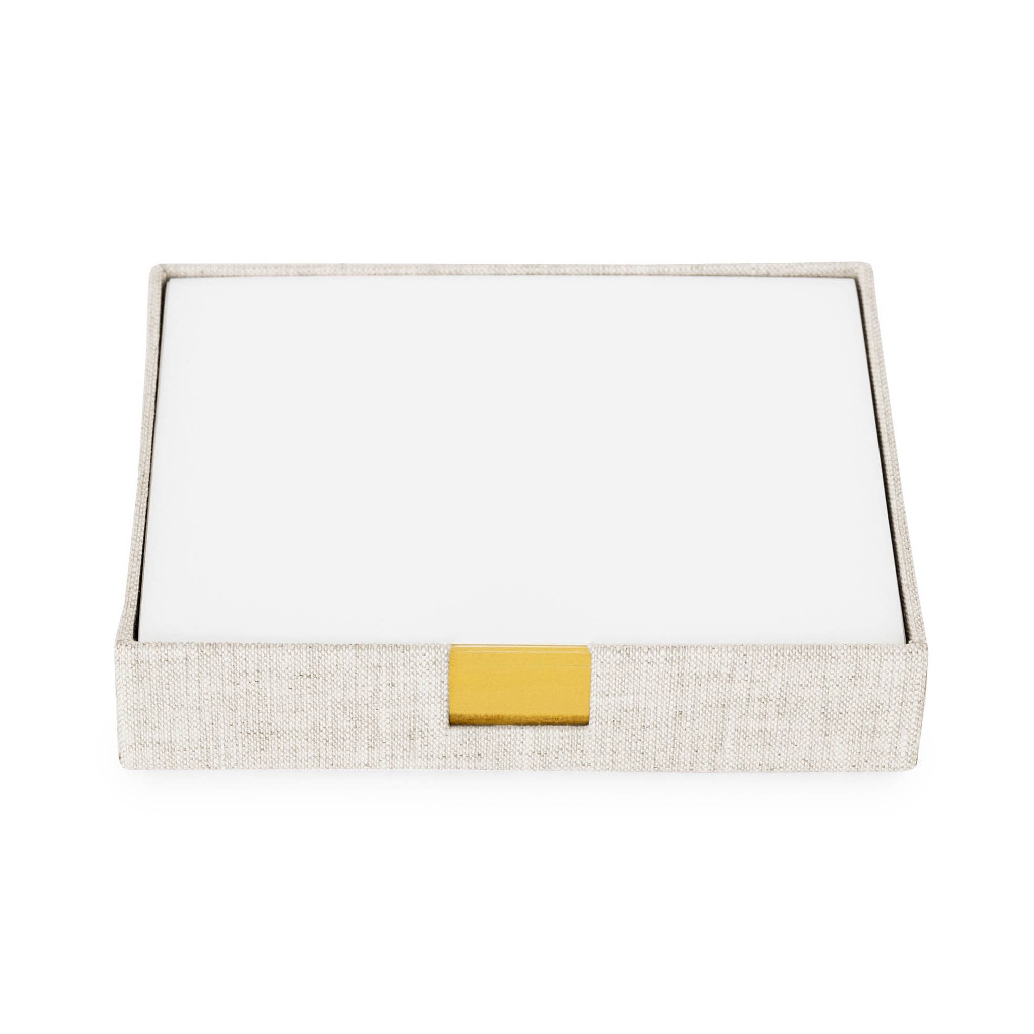 Blank White Desk Jotter with Gold Foil Label