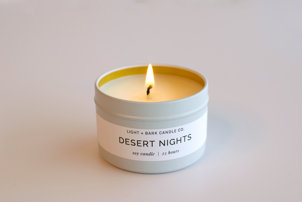 Desert nigth tin candle