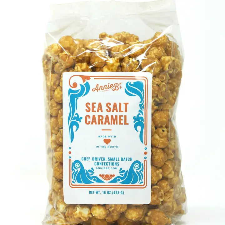 sea salt caramel pop corn bag