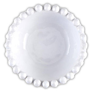 White Ceramic Beaded Bowl 