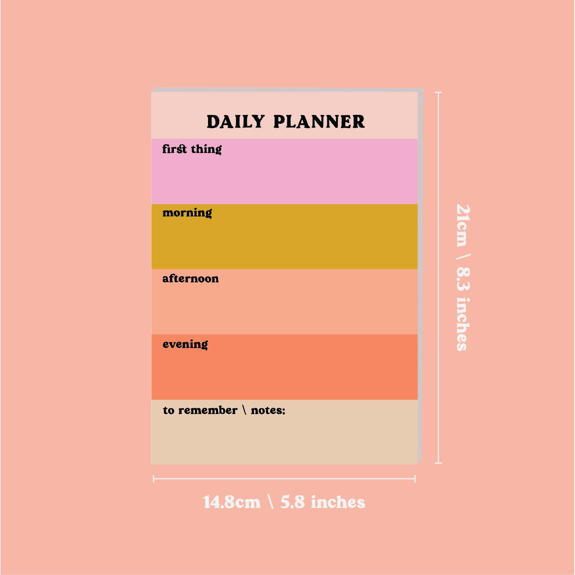 Daily Planner Pad | Pastel Colour Block Notepad