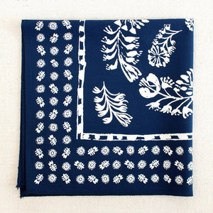 Navy Floral Bandana