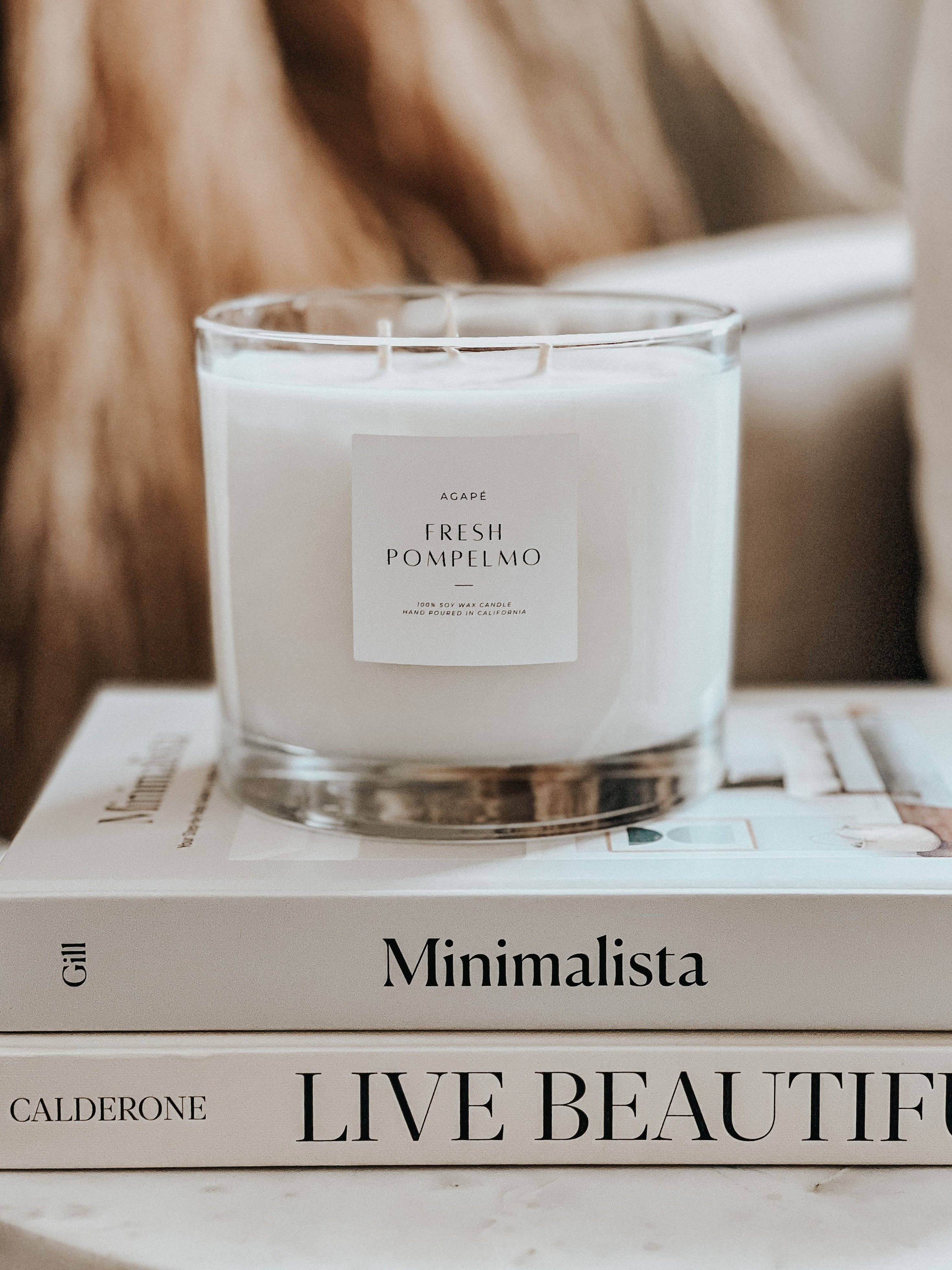 candle on books