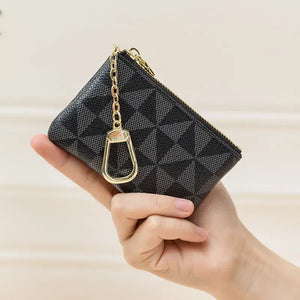 Coin Purse Keychain with Zipper: Black
