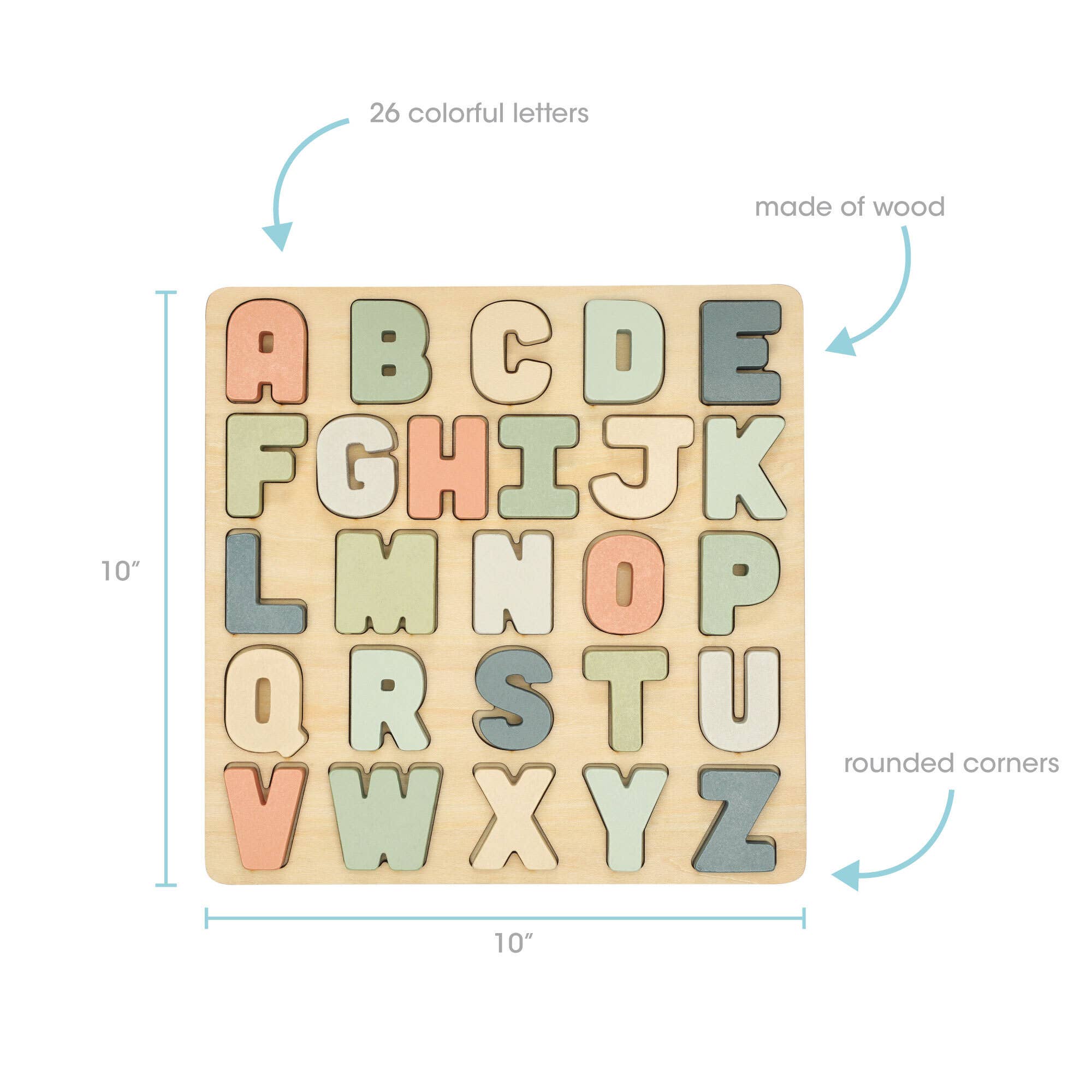 Wooden Alphabet Puzzle, Nursery Decor