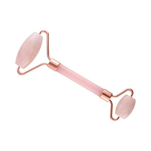 Rose Quartz Massager with Double Roller