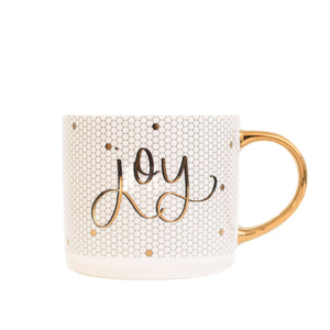 Joy Gold Tile Coffee Mug - Christmas Home Decor & Gifts