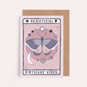 Moth Birthday Vibes Card | Birthday Card | Tarot Card