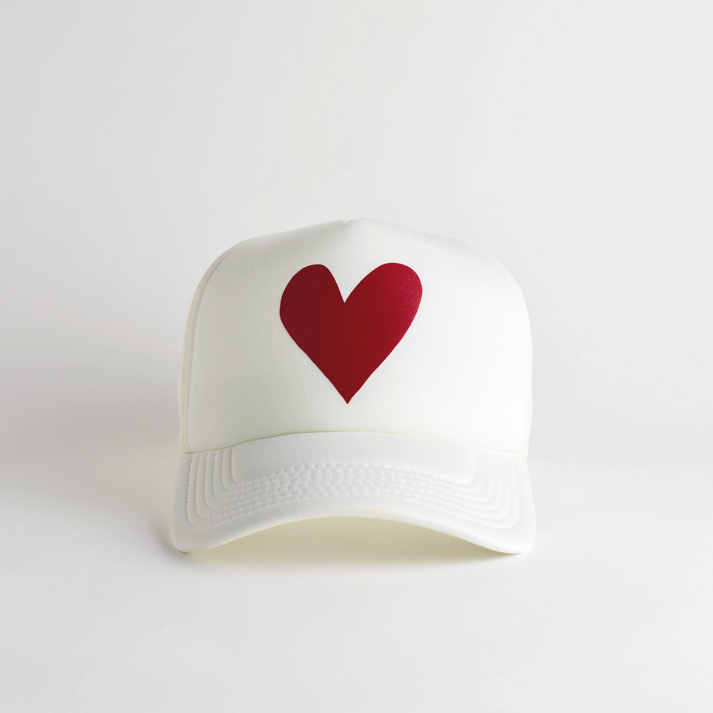 Heart Recycled Trucker Valentine's Day Hat