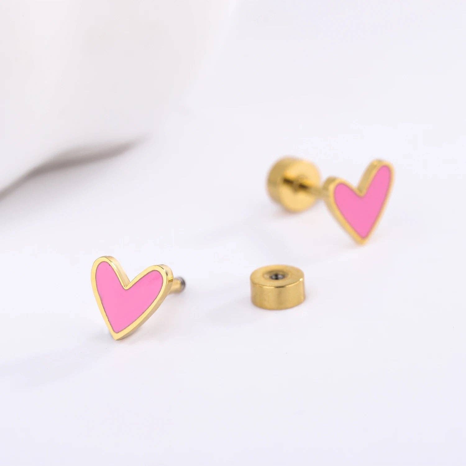Sweet Heart Enamel Earrings