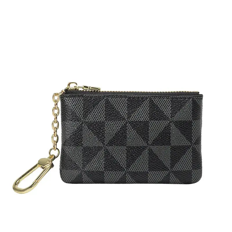 Coin Purse Keychain with Zipper: Black