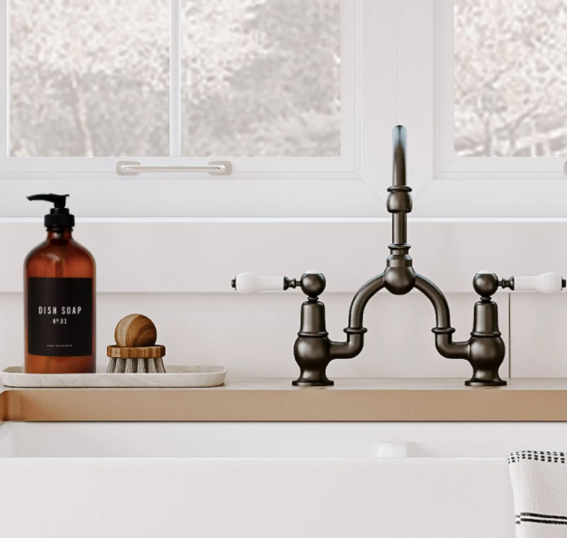 Amber Glass Dish Soap Dispenser