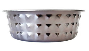 Stainless Steel Diamond Textured Dog Bowl - Black Pearl