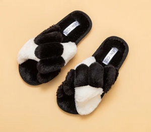 Slippers Two Toned Black and White