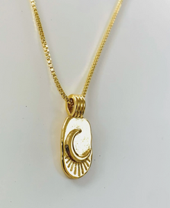 Moonlight Necklace 14k Gold Filled Crescent Moon Chain Charm