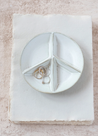 Stoneware Peace Sign Dish