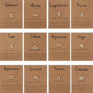 Constellation Sign Birthday Pendant Necklace: Aquarius