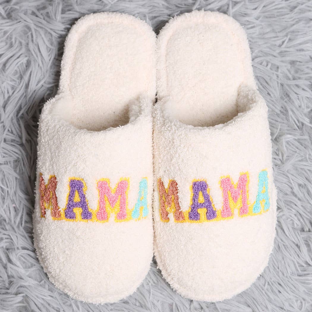 Colorful MAMA Lettered Home Slippers: M/L / 02