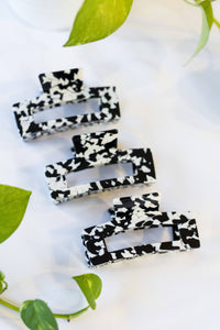 Hair Claw Clip | Black & White spot
