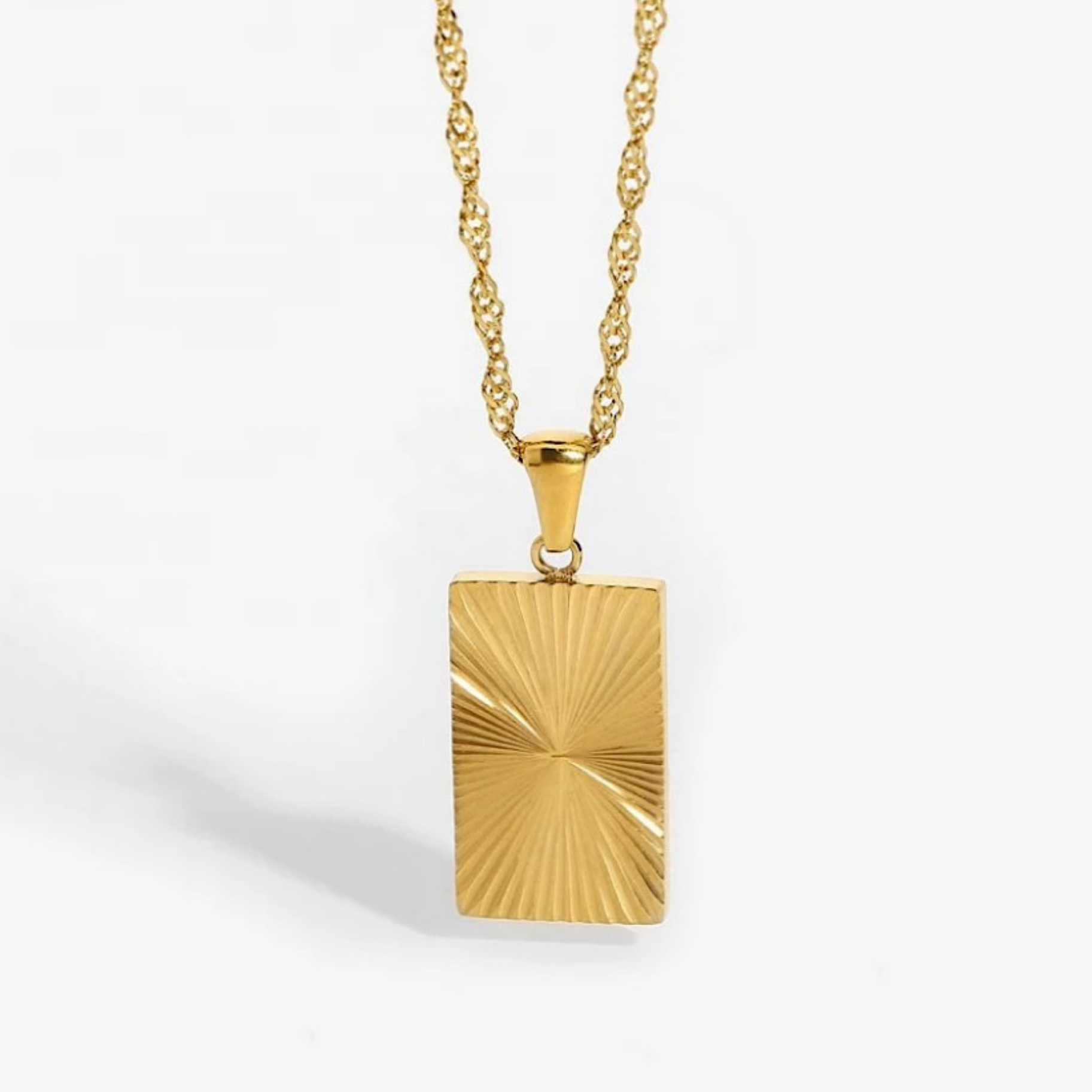 Necklace Gold Rectangle