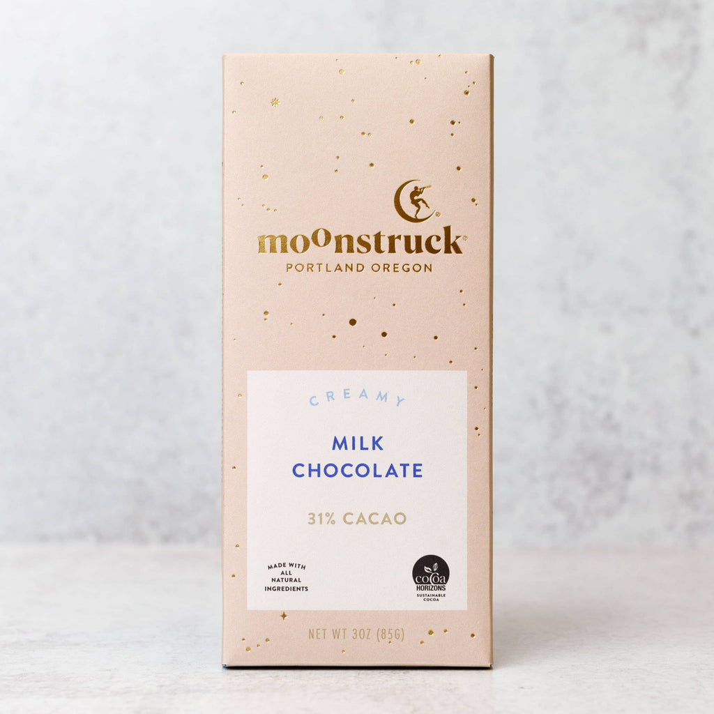 Moonstruck Creamy Milk Chocolate Bar, 31% Cacao, All-Natural Ingredients