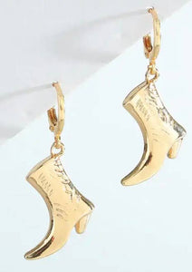 These Boots-Hat and Boots- Gold Drop Earrings