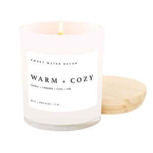 Warm and Cozy 11 oz Soy Candle- Christmas Home Decor & Gifts